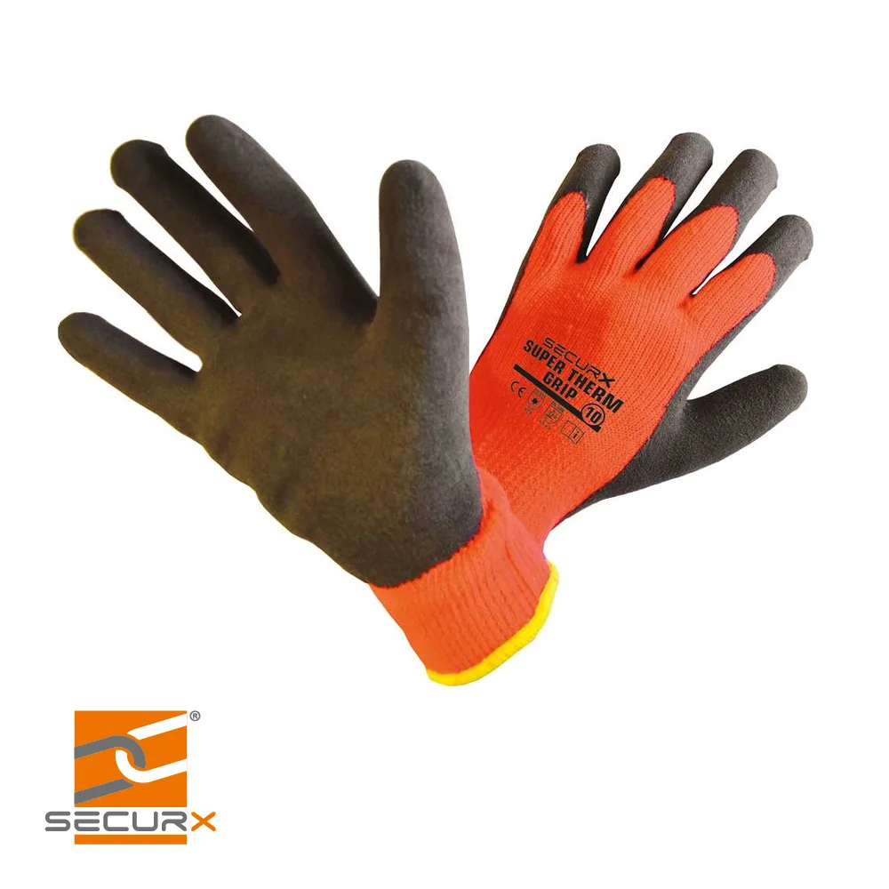 SECURX Gants de sécurité - SUPER THERM GRIP, 2242X X2X, prix par paire - taille 10