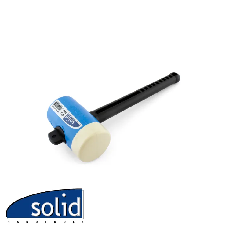 Maillet - plastique, poignée PVC, soft/hard, blanc, nr. 2 - 375 gr - SOLID