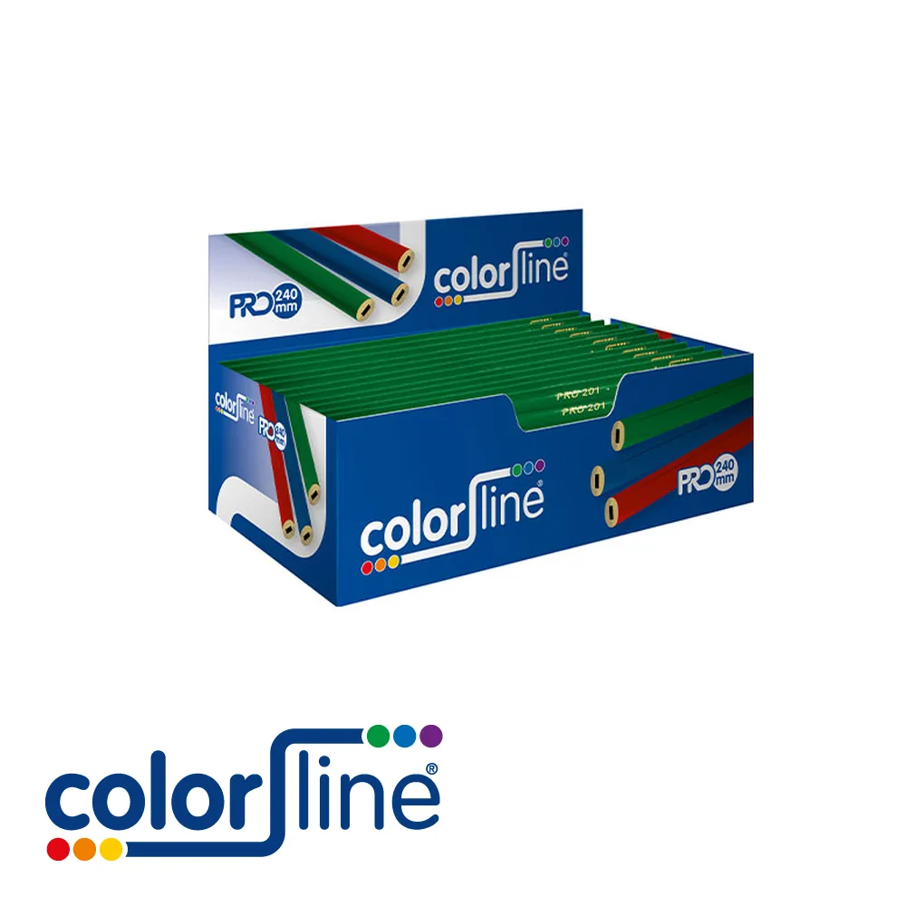Crayon de maçon - TYPE 219, laqué vert, prix par 100 pc. - 240 mm - COLOR LINE