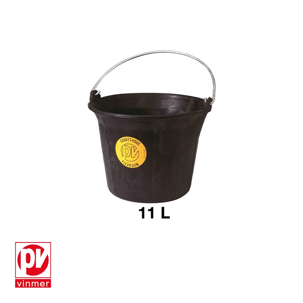 Seau de maçon - FLEXOGOM, caoutchouc, noir - 11 L - VINMER