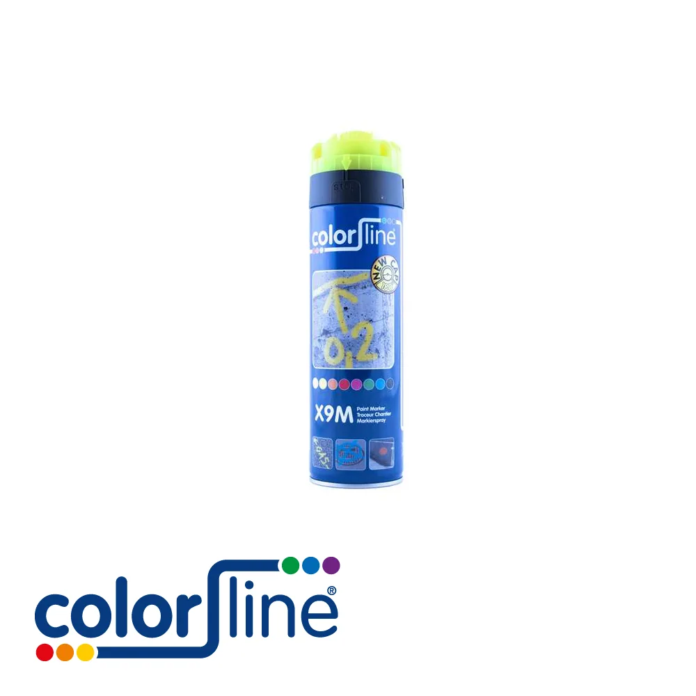 COLOR LINE Peinture de marquage - PAINT MARKER X9M, traceurs de chantier, jaune fluo - 500 ml