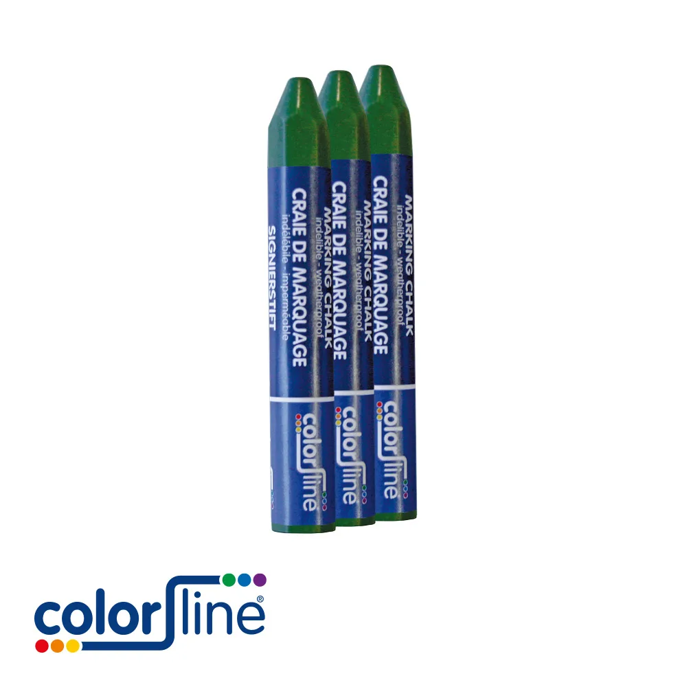 COLOR LINE Craie de cire - hexagonale, enveloppée, groen, prix par 3 pc. - 90 mm