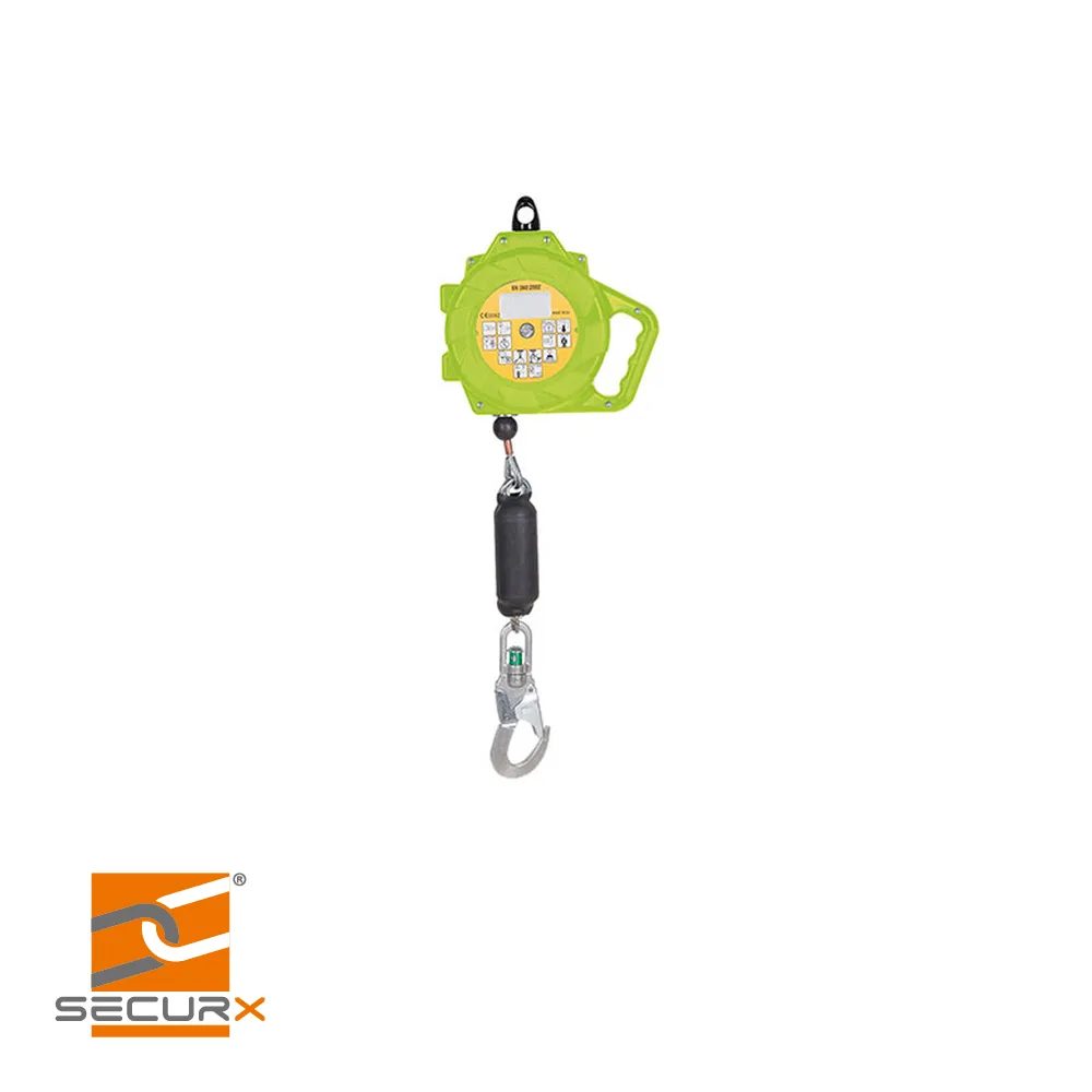 SECURX Enrouleur antichute - SECUR-STOP, verticale, horizontale, câble acier, Ø 5 mm - 10 m