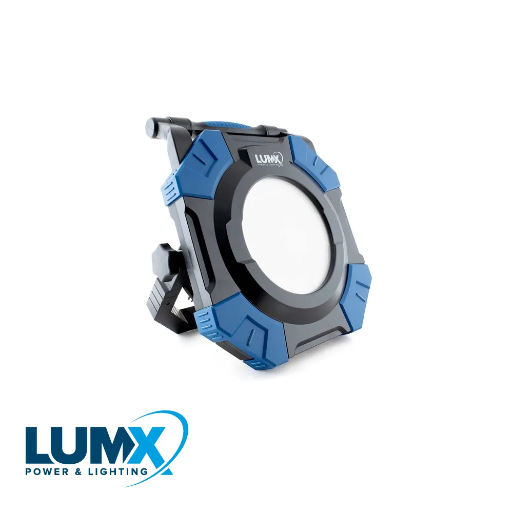LUMX Lampe de chantier LED - P+100, 100 W, 50% variateur, 2700-4500-6500 °K, IP 54 - H07RN-F, 3 m