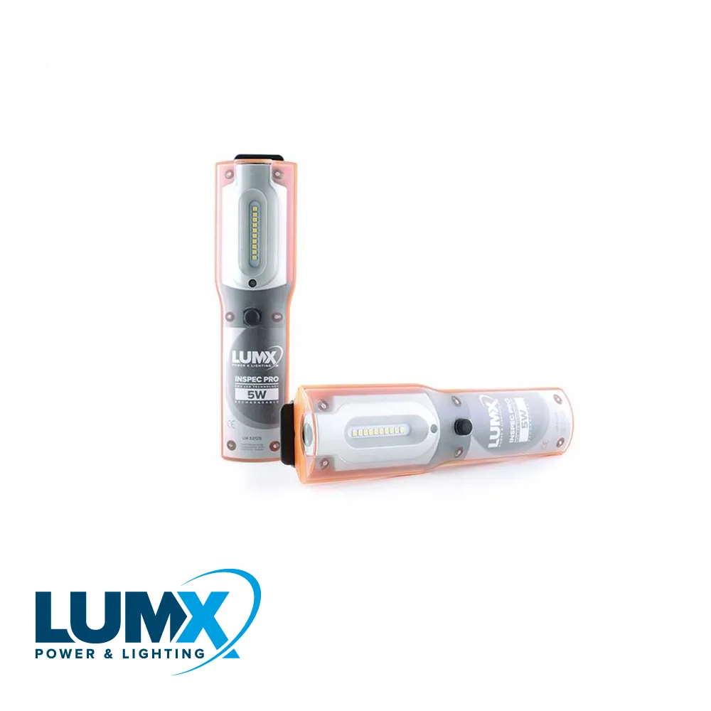 LUMX Lampe d'inspection LED - INSPEC PRO, rechargeable, 5+1 W, 800+80 lm, IP 54