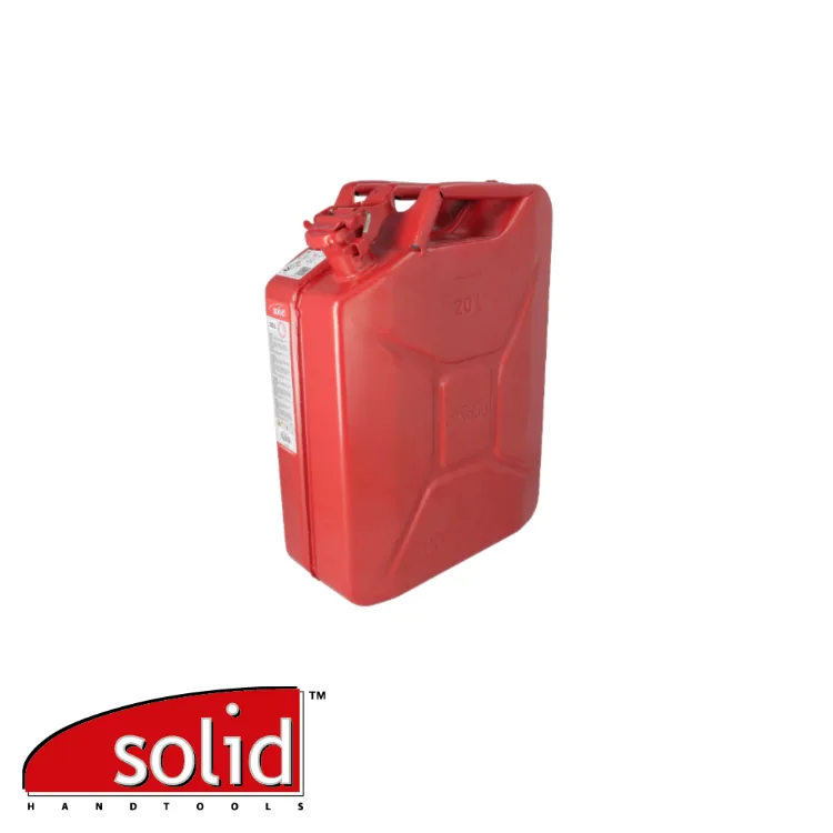 Jerrican - métal, pour essence, rouge, verrou de sécurité - 20 L - SOLID