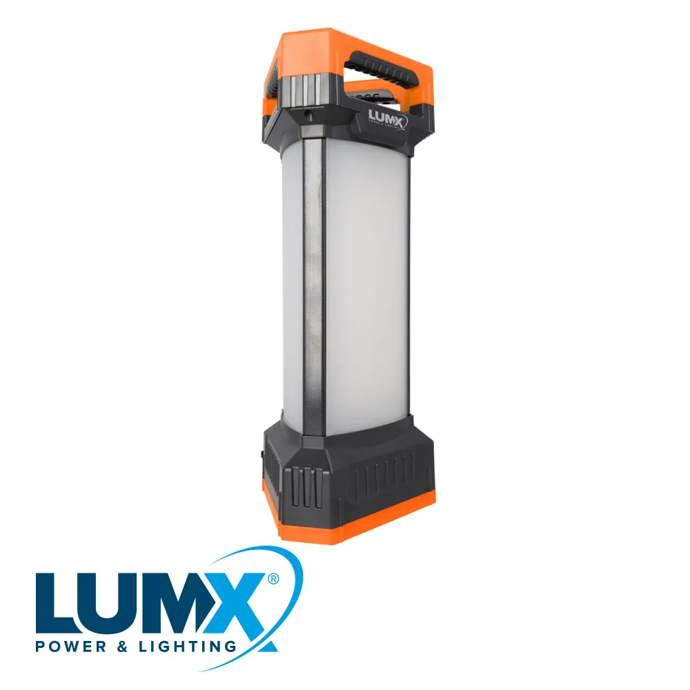 LUMX Lampe de chantier LED - TRI LED-R 360°, rechargeable, 45 W, 5000 lm, IP 65