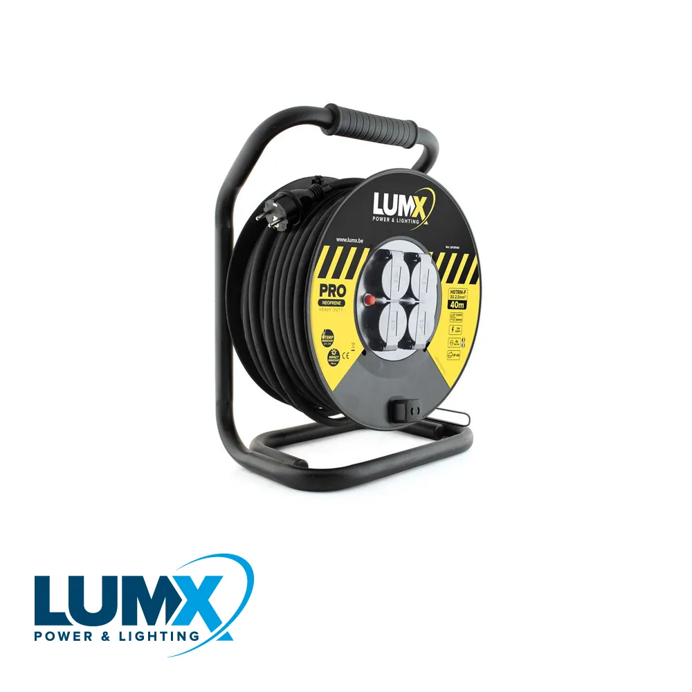 Enrouleur - PRO, H07RN-F néoprène, 3G 2,5 mm²- 40 m - LUMX