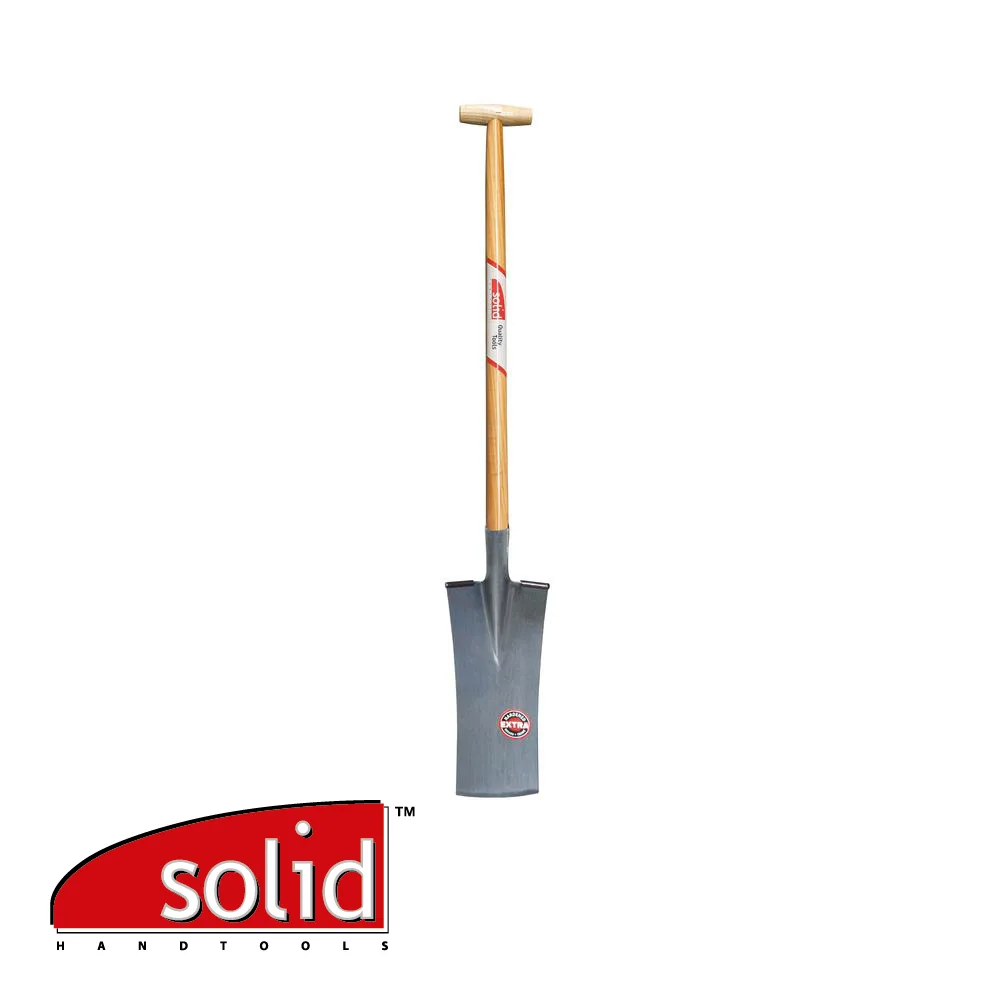 SOLID XTREME Bêche terrassière - tranchant bombé, 380 mm, manche-T frêne - 850 mm