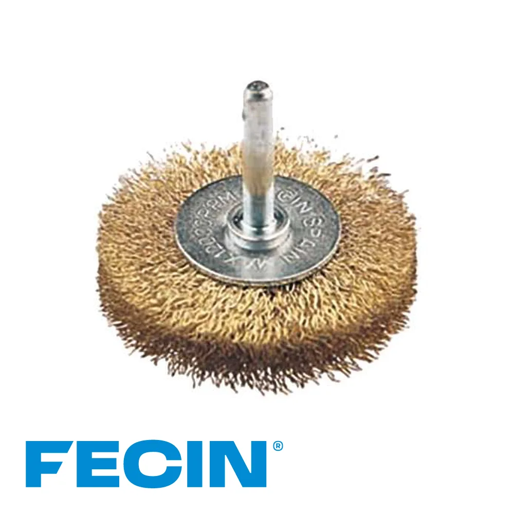 FECIN Brosse disque industrielle - type F-21, stang 6 mm, laitonné, 0,30 mm, vrac - Ø 50 mm
