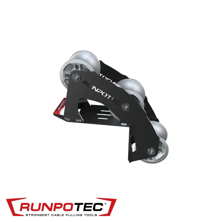 Rouleau de guidage pour câble - 90°, 3 rouleaux - 442 x 410 mm - RUNPOTEC