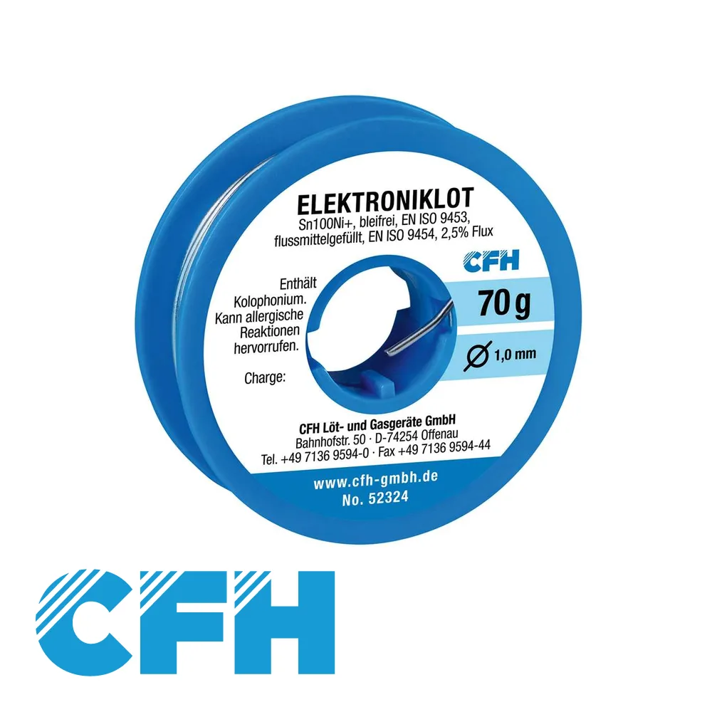 Fil de soudure - électronique, sans plomb - 70 gr - CFH