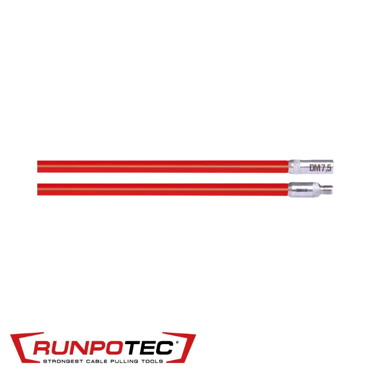 RUNPOTEC Baguette en fibre - pour RUNPOSTICKS, rouge, hard, prix par 2 pc. - Ø 7,5 mm x 1,00 m