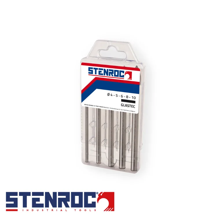STENROC Set de forets pour verre et carrelage - GLASTEC BLACK CERAMIC, 5 pc., multipack - 4-10 mm