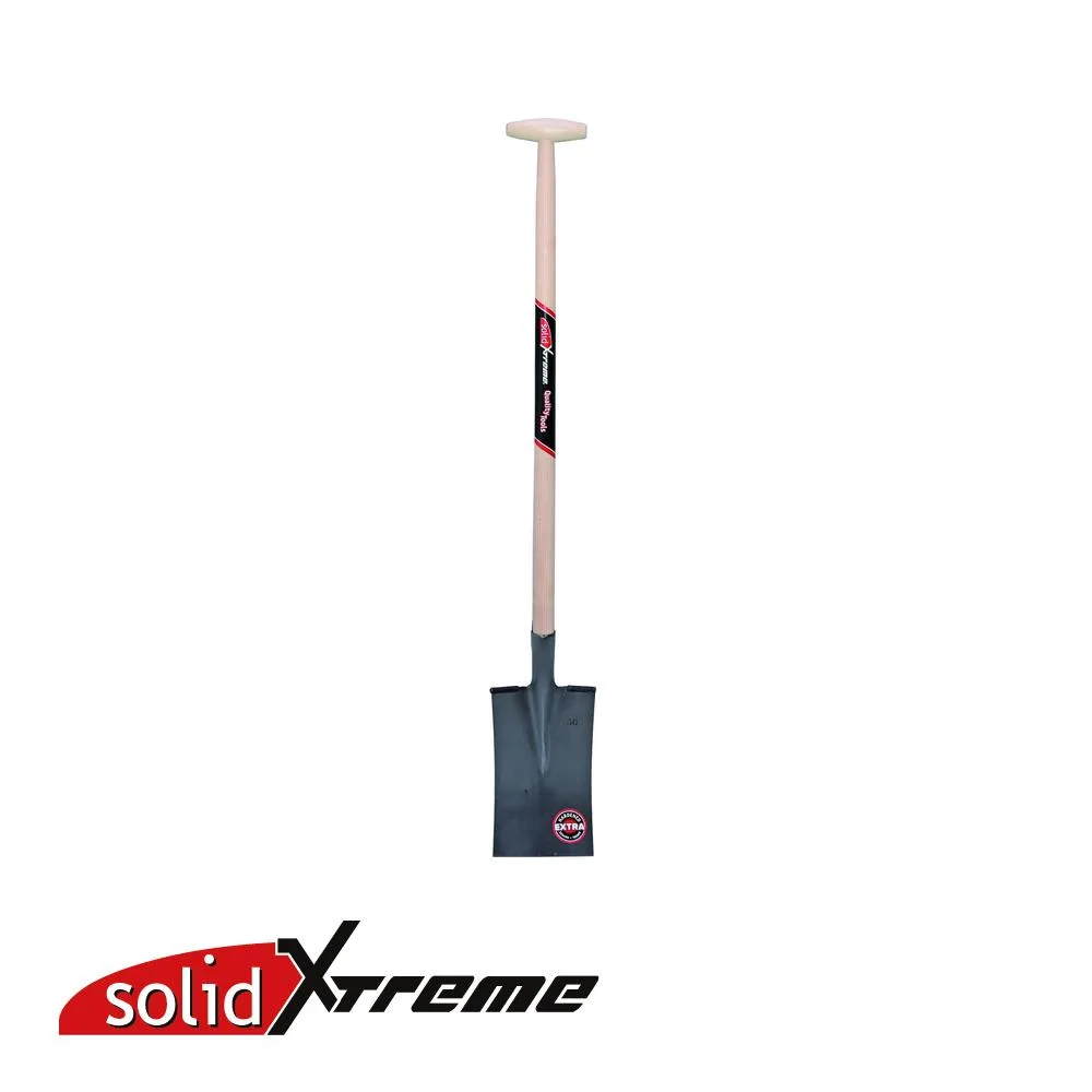 SOLID XTREME Bêche - à rebords, modèle Charleroi, 300 mm, manche-T bois - 900 mm