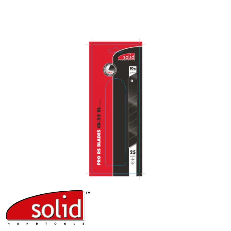 Lames sécables - CB-25 BL, PRO-RS, noir, prix par 10 pc. - 25 x 0,70 mm - SOLID