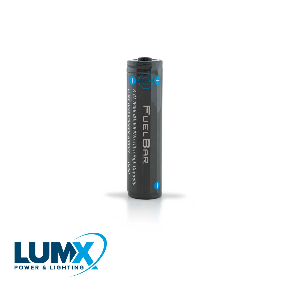 LUMX Batterie - rechargeable, rond, 3,7 V, 2600 mAh li-ion, pour lampe frontale LM 12590