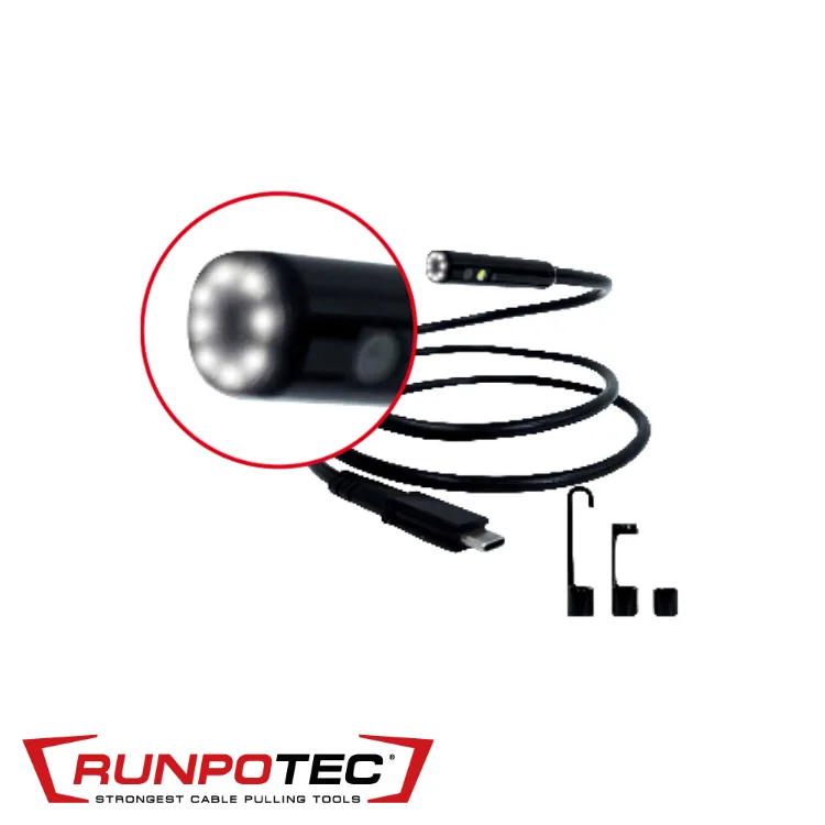 RUNPOTEC Tête de caméra flexible - pour RUNPOCAM RC3, 2 caméras latérales, IP 67 - Ø 8 mm x 1,0 m