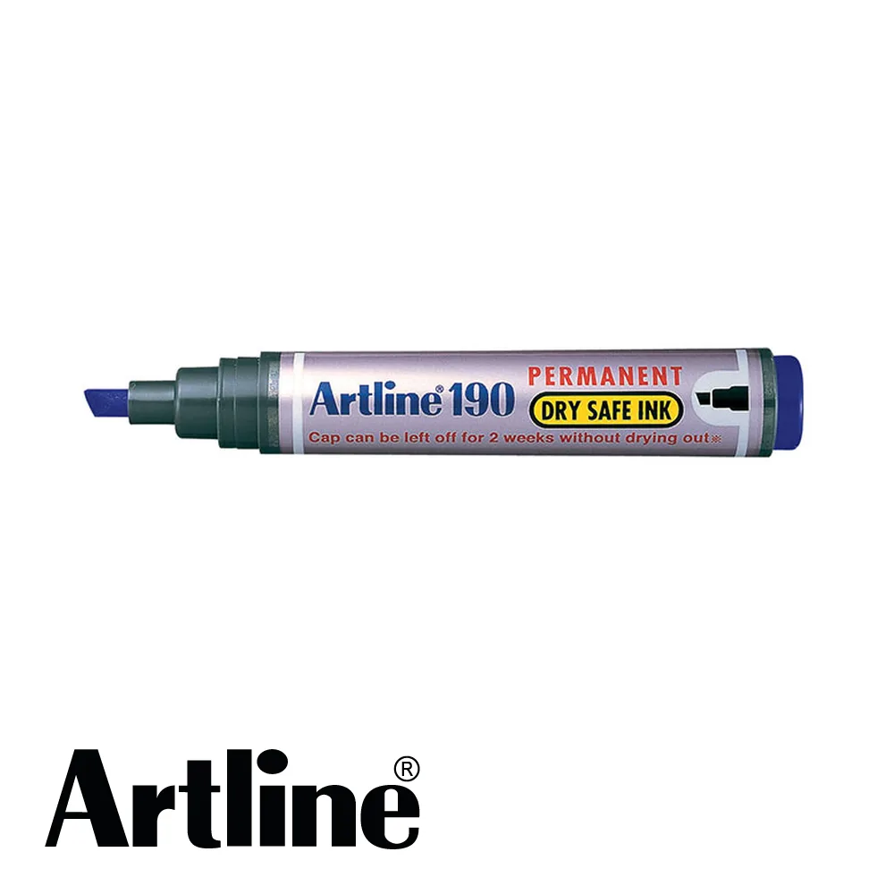 Marqueur - DRY SAFE 190, bleu, pointe biseautée - 2-5 mm - ARTLINE