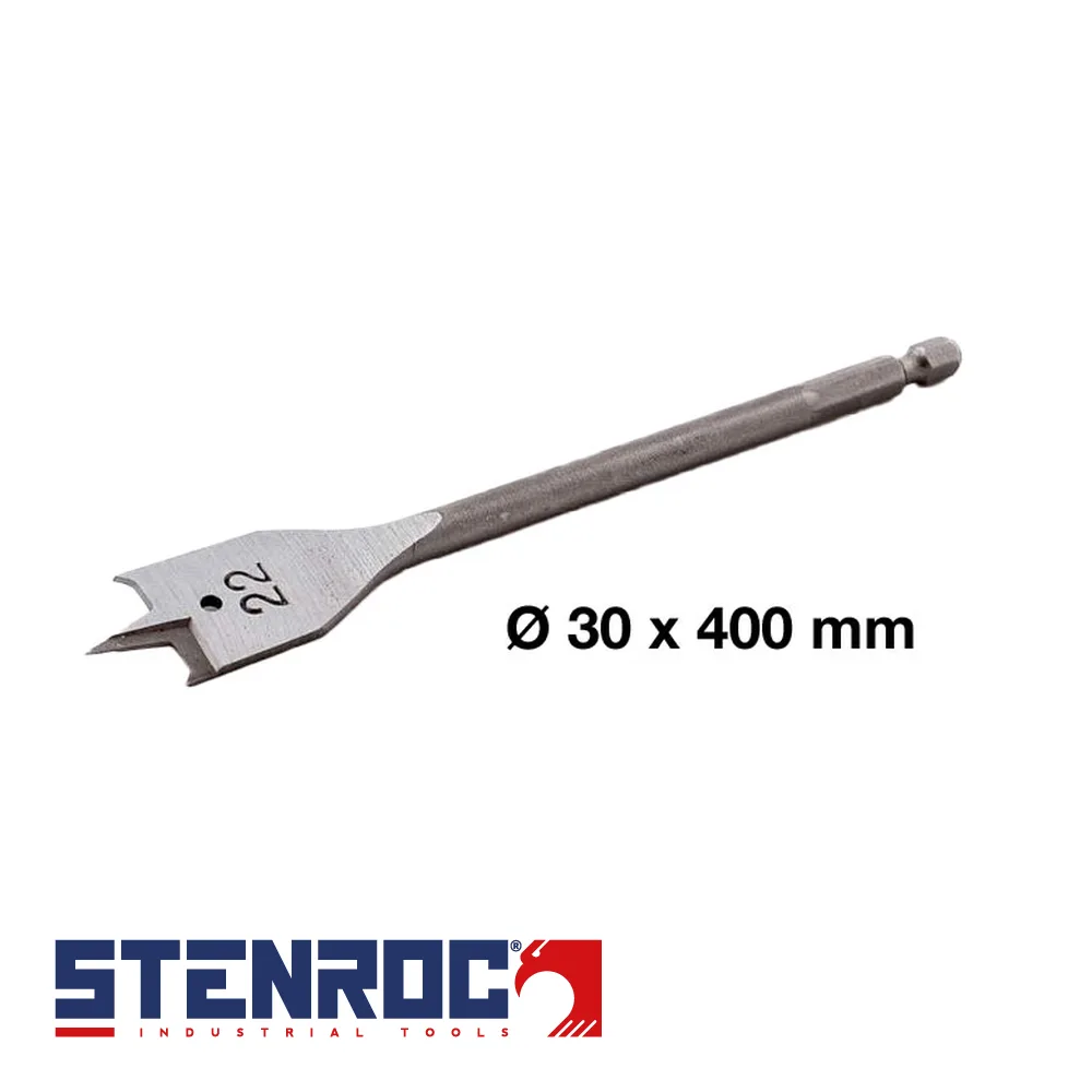 Mèche plate pour bois - GREY STAR FLATWOOD - 30 x 400 mm - STENROC