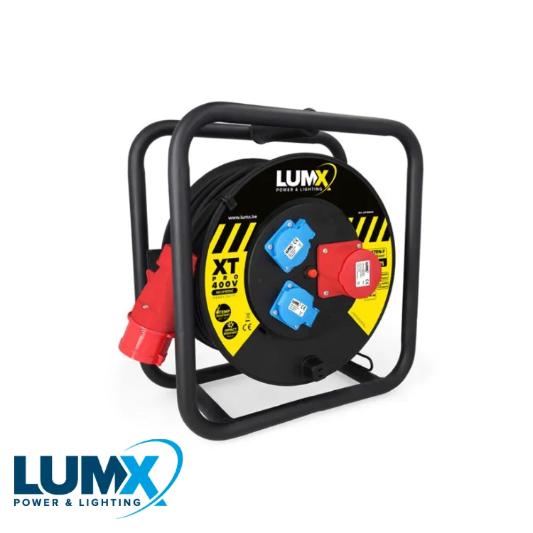 Enrouleur - XT-PRO 400 V, H07RN-F néoprène, 5G 2,5 mm²- 25 m - LUMX