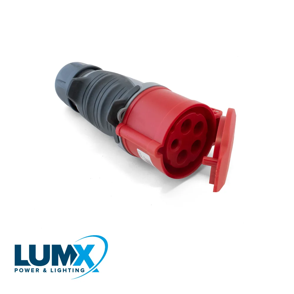 Fiche CEE femelle - POWER-GRIP, 400 V, 5 pôles, 32 A, IP 44 - LUMX