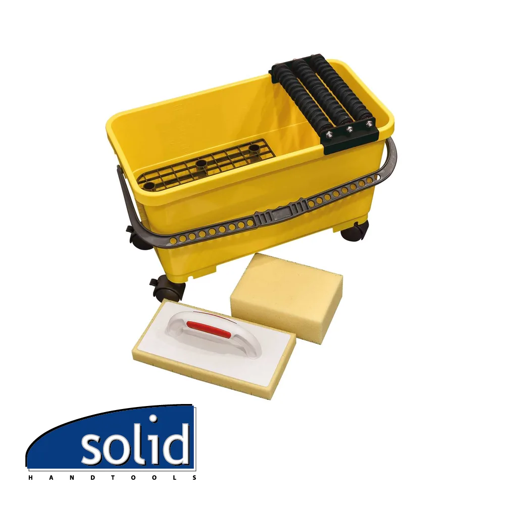 Set de carreleur - 3 rouleaux PROFI, grille, platoir, éponge - 24 L - SOLID