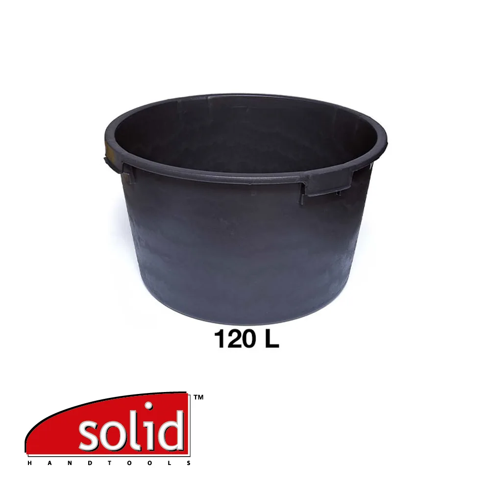 Cuvelle à mortier - rond, PE, noir - 120 L - SOLID