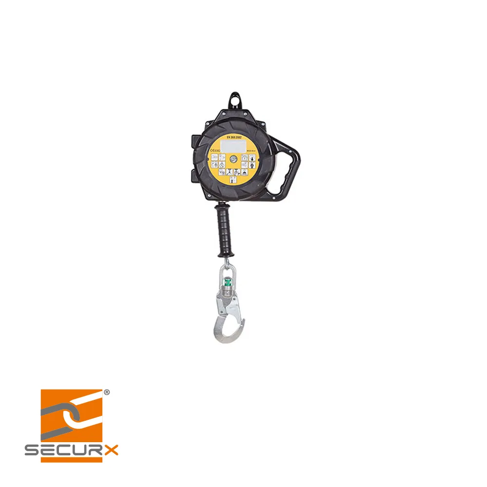 SECURX Enrouleur antichute - SECUR-STOP, verticale, câble acier, Ø 4 mm - 10 m