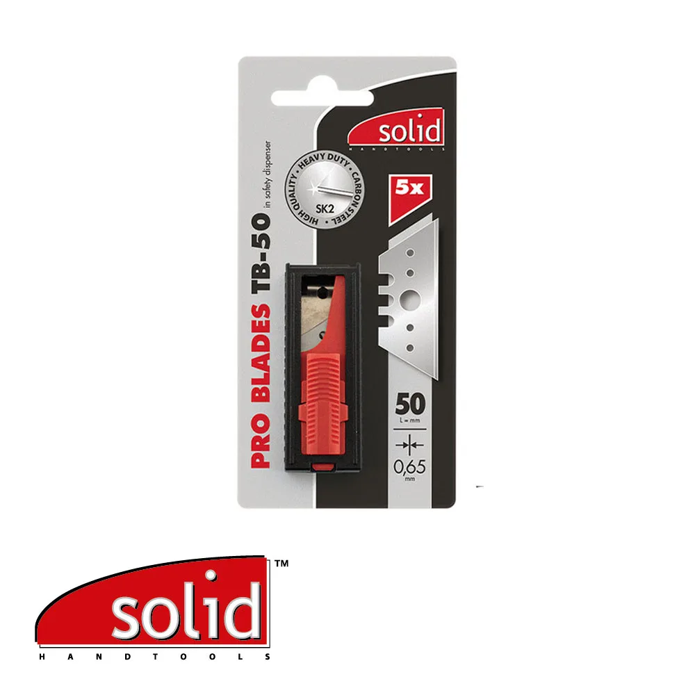 Lames trapèzes - TB-50, PRO, prix par 5 pc. - 50 x 0,65 x 19 mm - SOLID