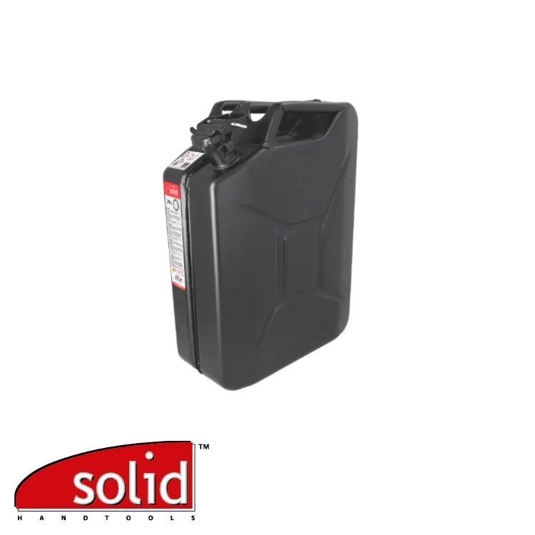 Jerrican - métal, pour essence, noir, verrou de sécurité - 20 L - SOLID