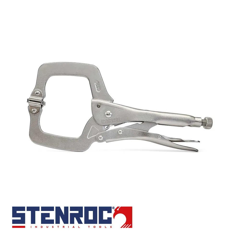 STENROC Pince-étau à souder - 606-SPJ, en col de cygne à patins pivotants - 150 mm