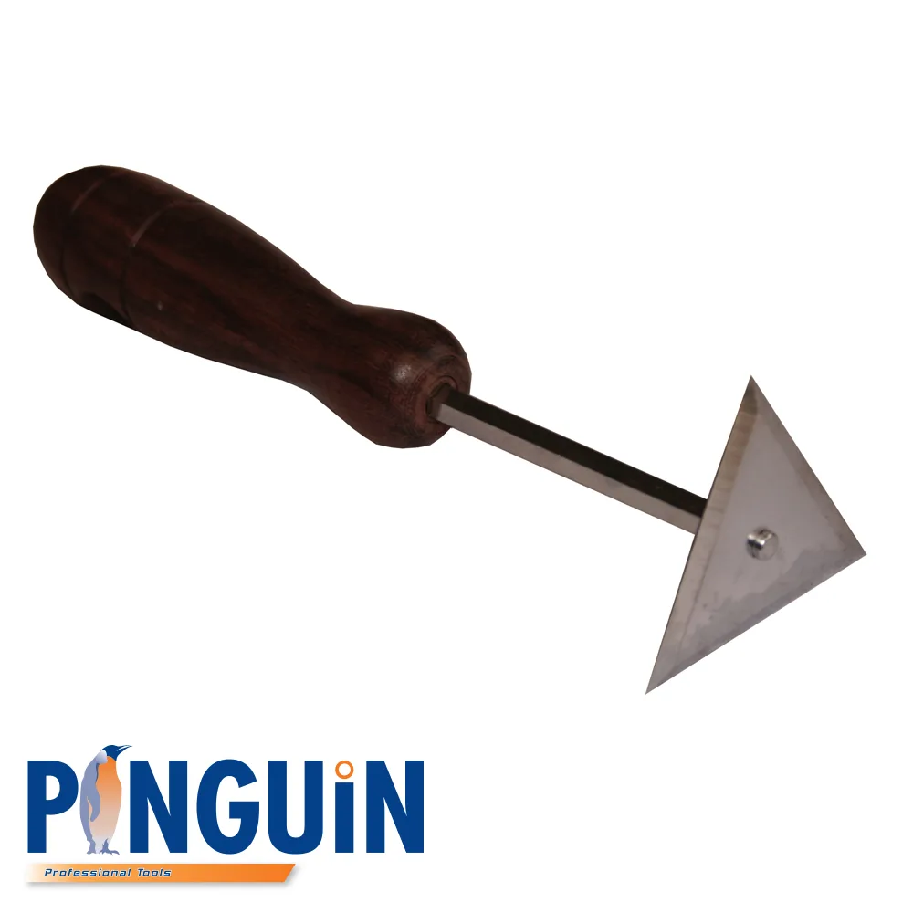 Grattoir à peintre - lame triangulaire, manche bois - 60 mm - PINGUIN