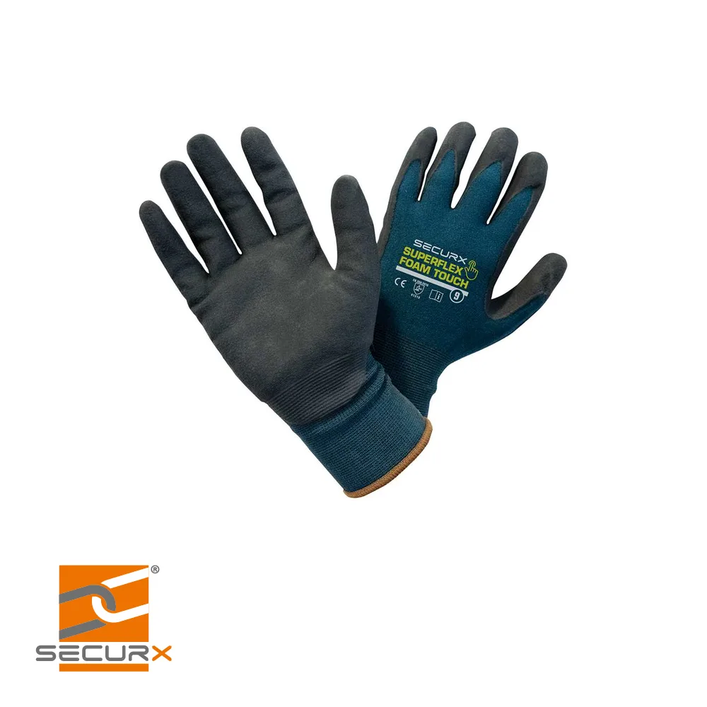 SECURX Gants de sécurité - SUPERFLEX FOAM TOUCH, 4131X, prix par paire - taille 9