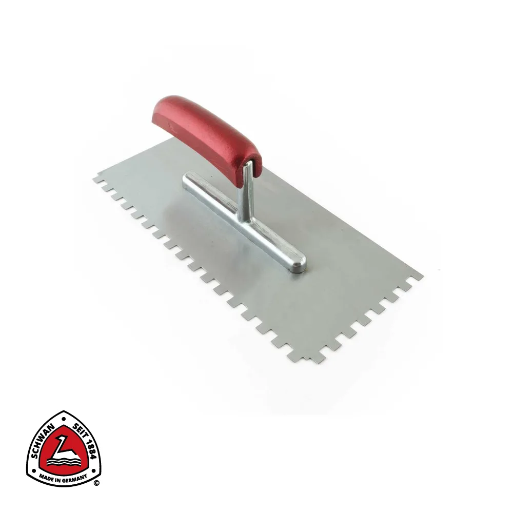 SCHWAN Plâtresse dentelée - acier, manche bois, ZG 23: 15 x 15 mm - 280 x 130 mm