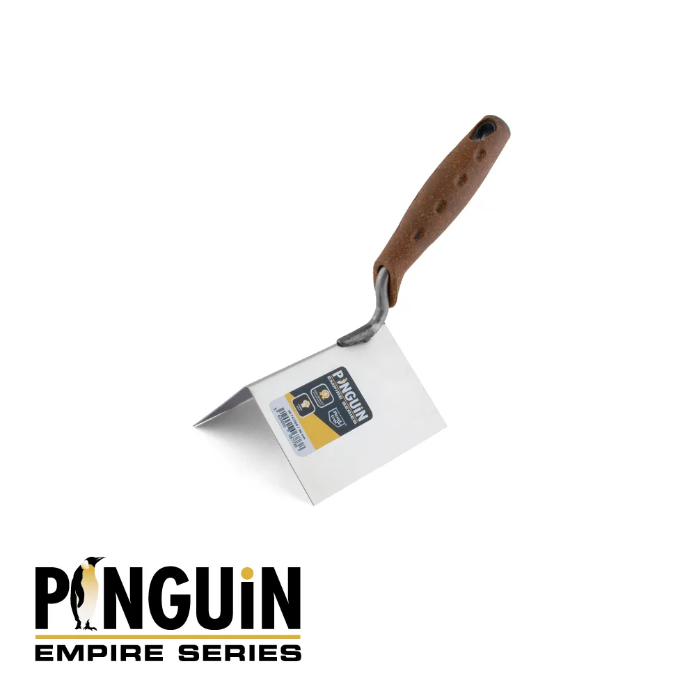 PINGUIN EMPIRE Truelle d'angle - pour angle extérieur, inox, poignée liège - 110 x 75 x 75 mm