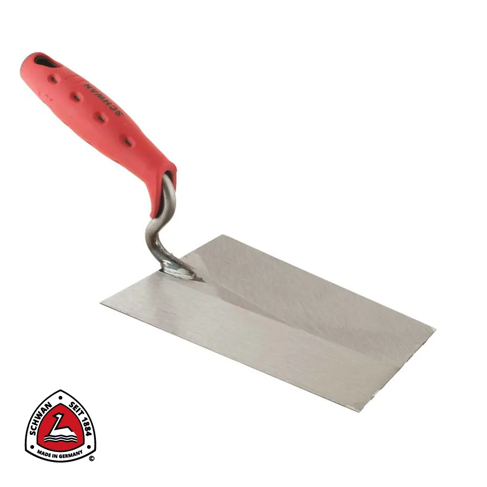 Truelle de plâtrier - inox, soft-grip - 180 x 125/95 x 1,0 mm - SCHWAN