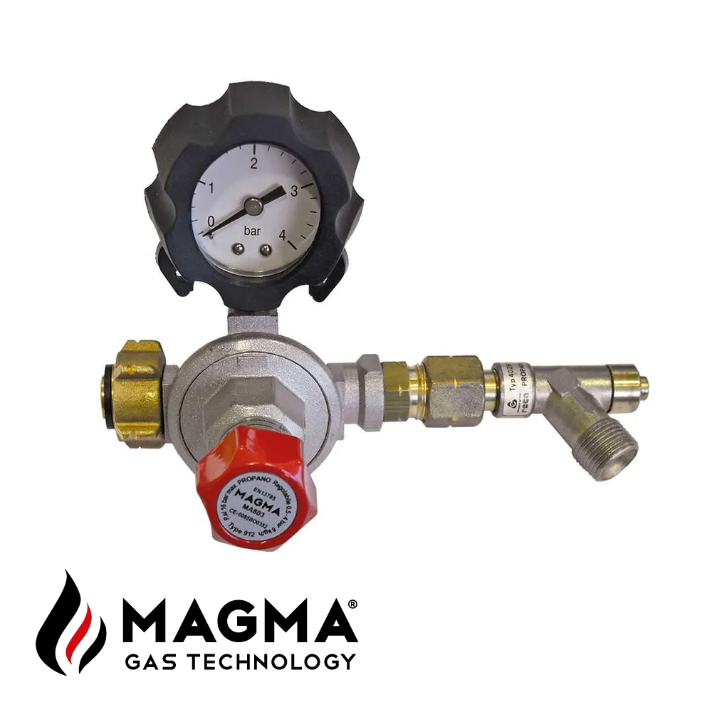 Détendeur - pression variable, valve de rupture, manomètre - 0,5-4 bar - MAGMA