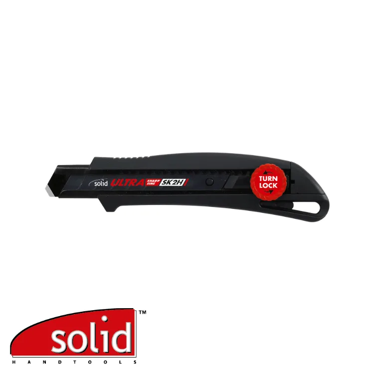 Cutter - turn-lock, noir, soft-grip - 18 mm - SOLID