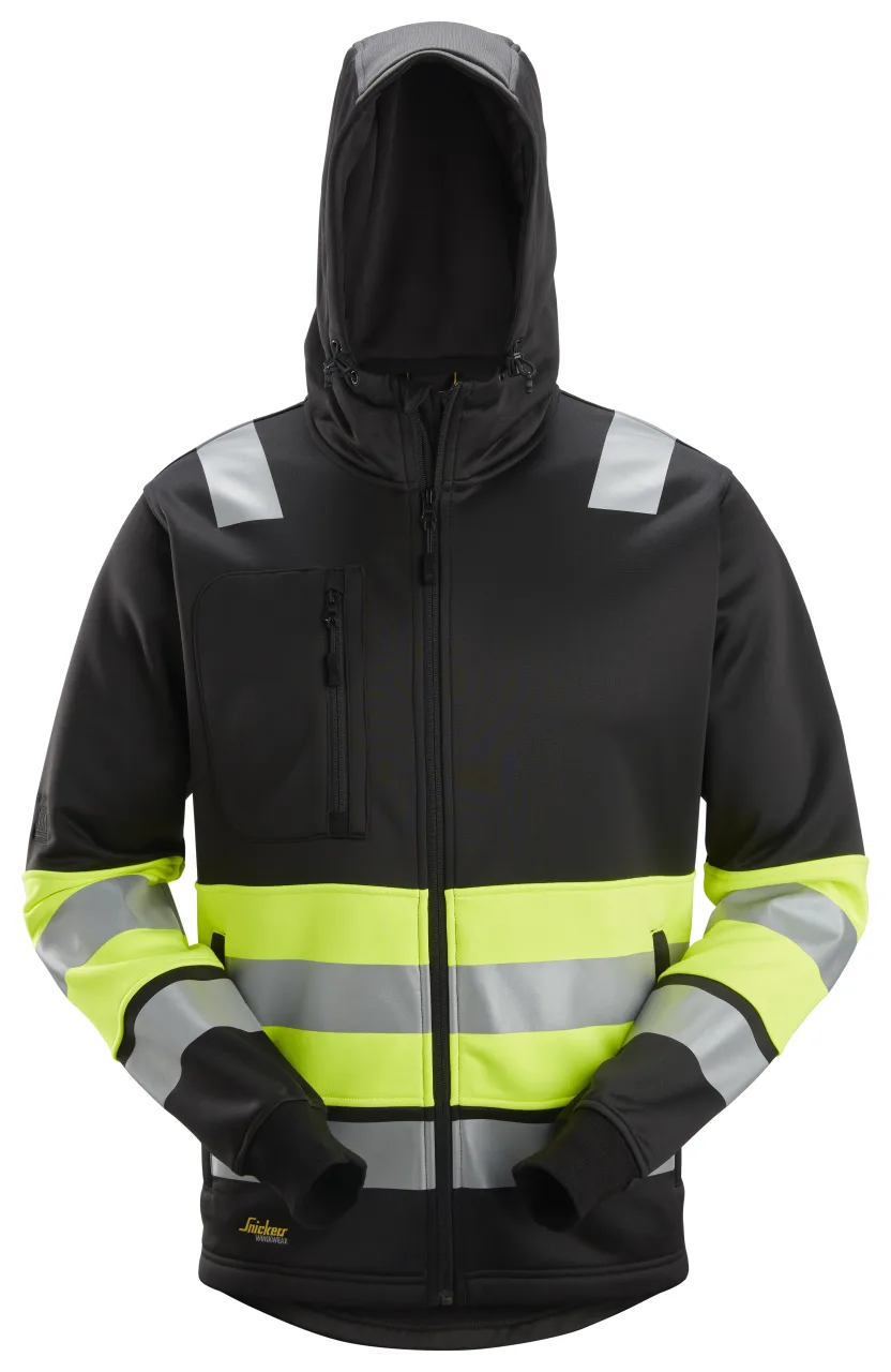 Sweat à capuche avec fermeture à glissière, haute visibilité, Classe 1