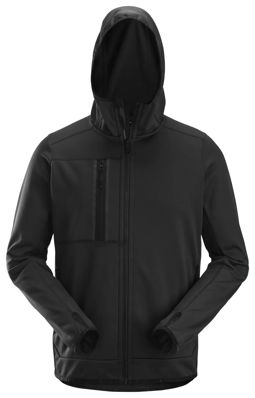 Sweat-shirt à capuche en polaire avec fermeture à glissière pleine longueur