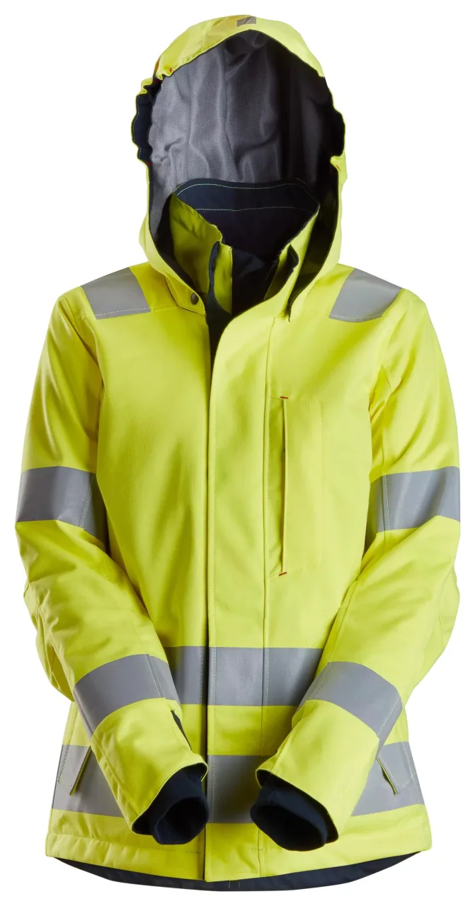 ProtecWork, Veste à capuche isolée et imperméable pour femmes, haute visibilité Classe 3