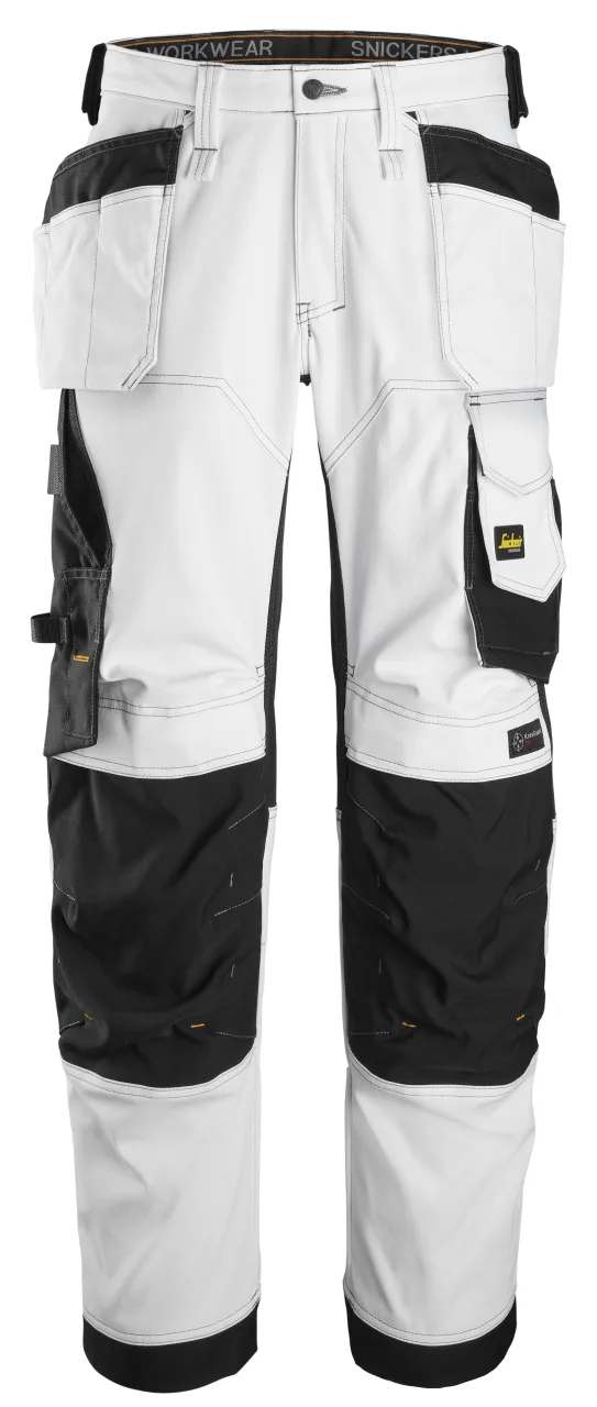 Pantalon en tissu extensible avec poches holster, coupe large