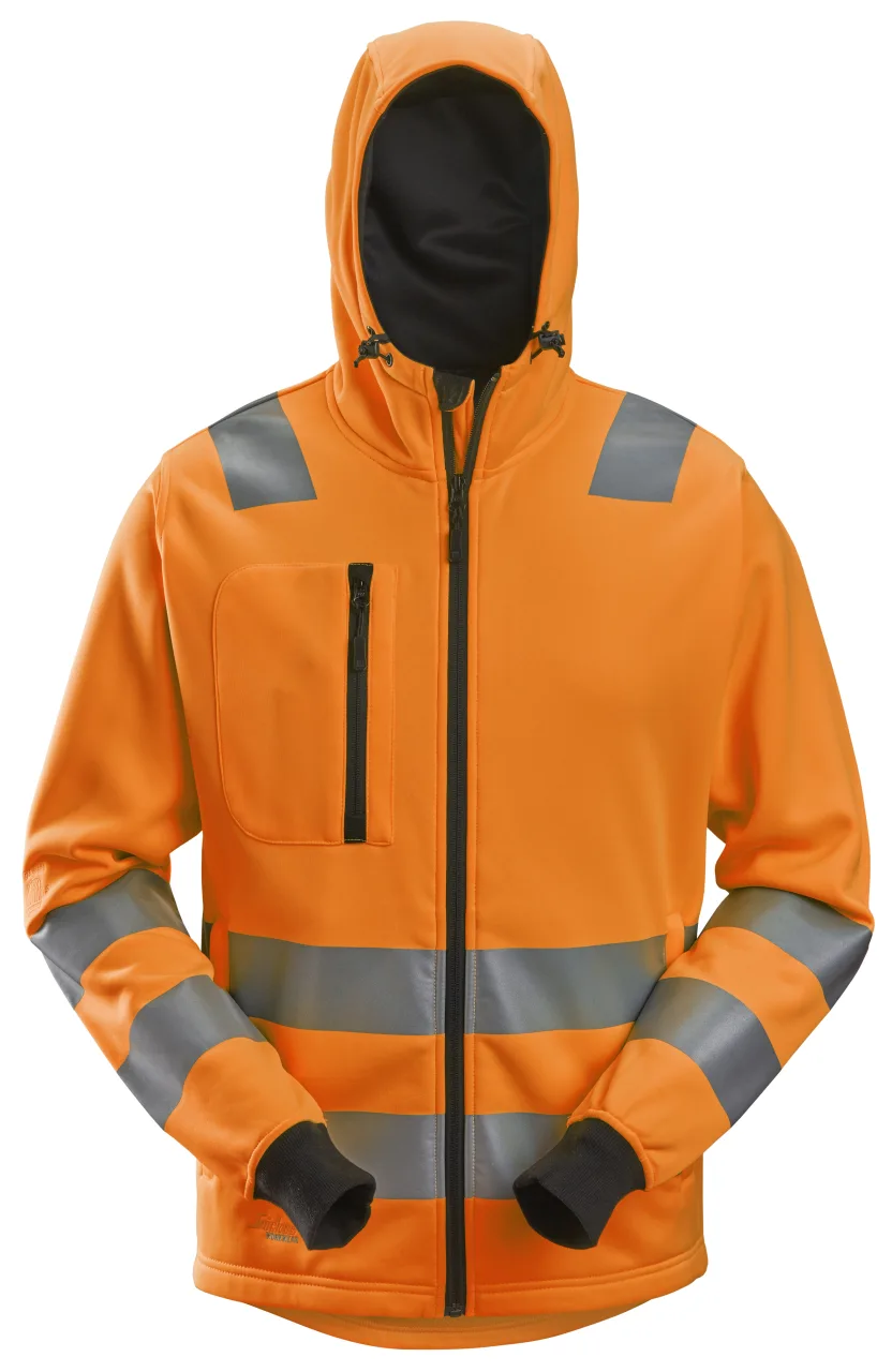 Sweat à capuche zippé, haute visibilité, Classe 2/3