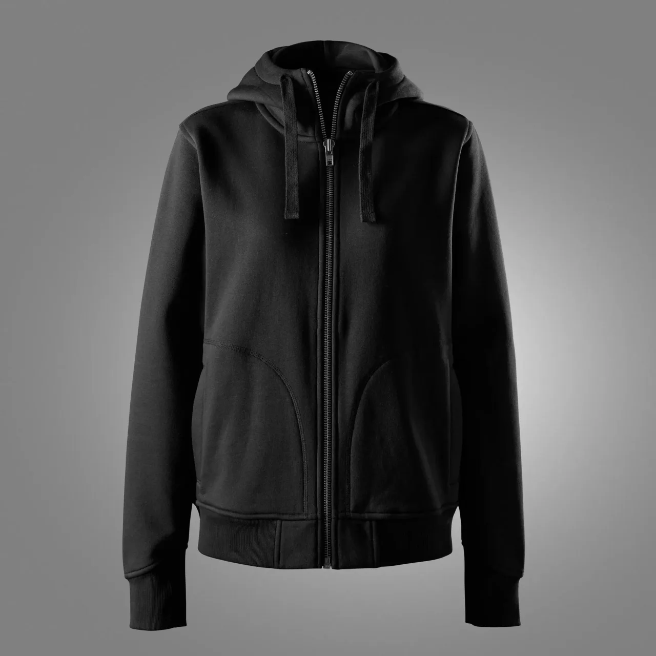 Sweat-shirt épais pour femme à capuche avec fermeture éclair intégrale